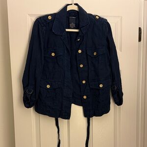 Lucky Brand Dark Blue Linen Jacket